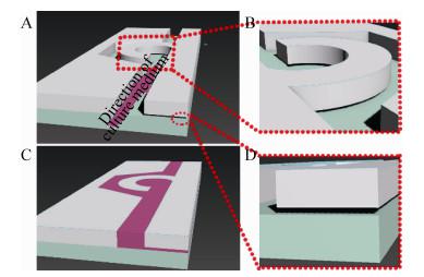 圖1 芯片內(nèi)部微通道流體流向三維示意圖 圖1 芯片內(nèi)部微通道流體流向三維示意圖