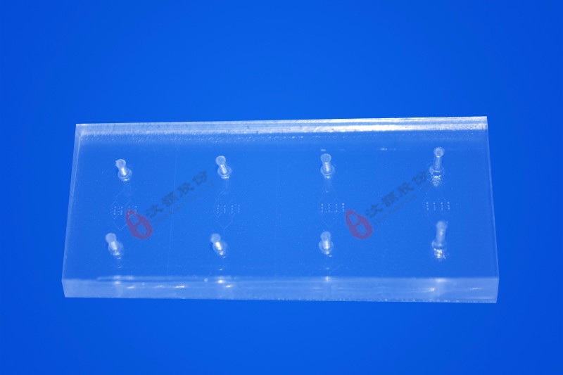 8-channel drug screening microfluidic chip(40?m etch depth) 8-channel drug screening microfluidic chip(40?m etch depth)