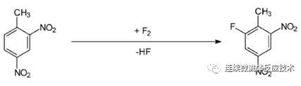 元素氟直接對1-甲基-1,4-二硝基苯的氟化反應