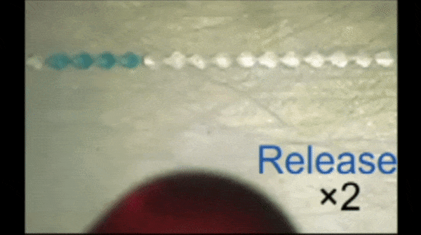 觀察液滴位置和負壓施加時間的關系 觀察液滴位置和負壓施加時間的關系