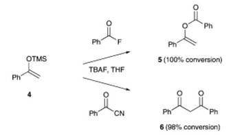 方案2 甲硅烷基烯醇醚的氧與碳?；? width=