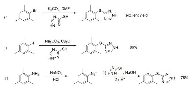 圖1. 唑草胺關鍵中間體的傳統合成方法